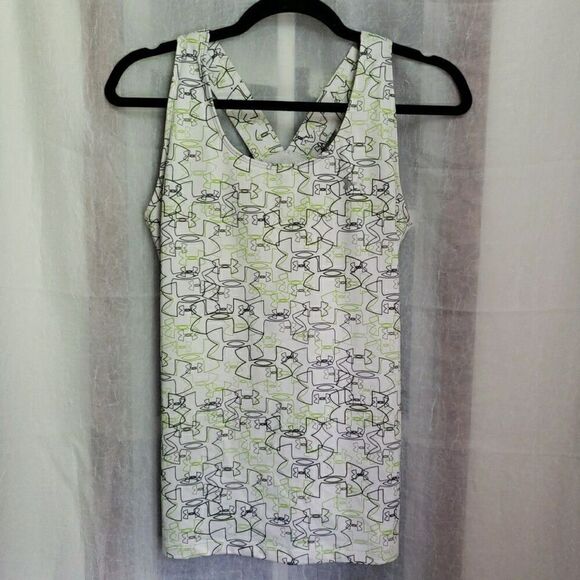 Under Armour Heat Wear Tank Top White Logo Racerback Active Size UNK See Pics - Picture 1 of 10